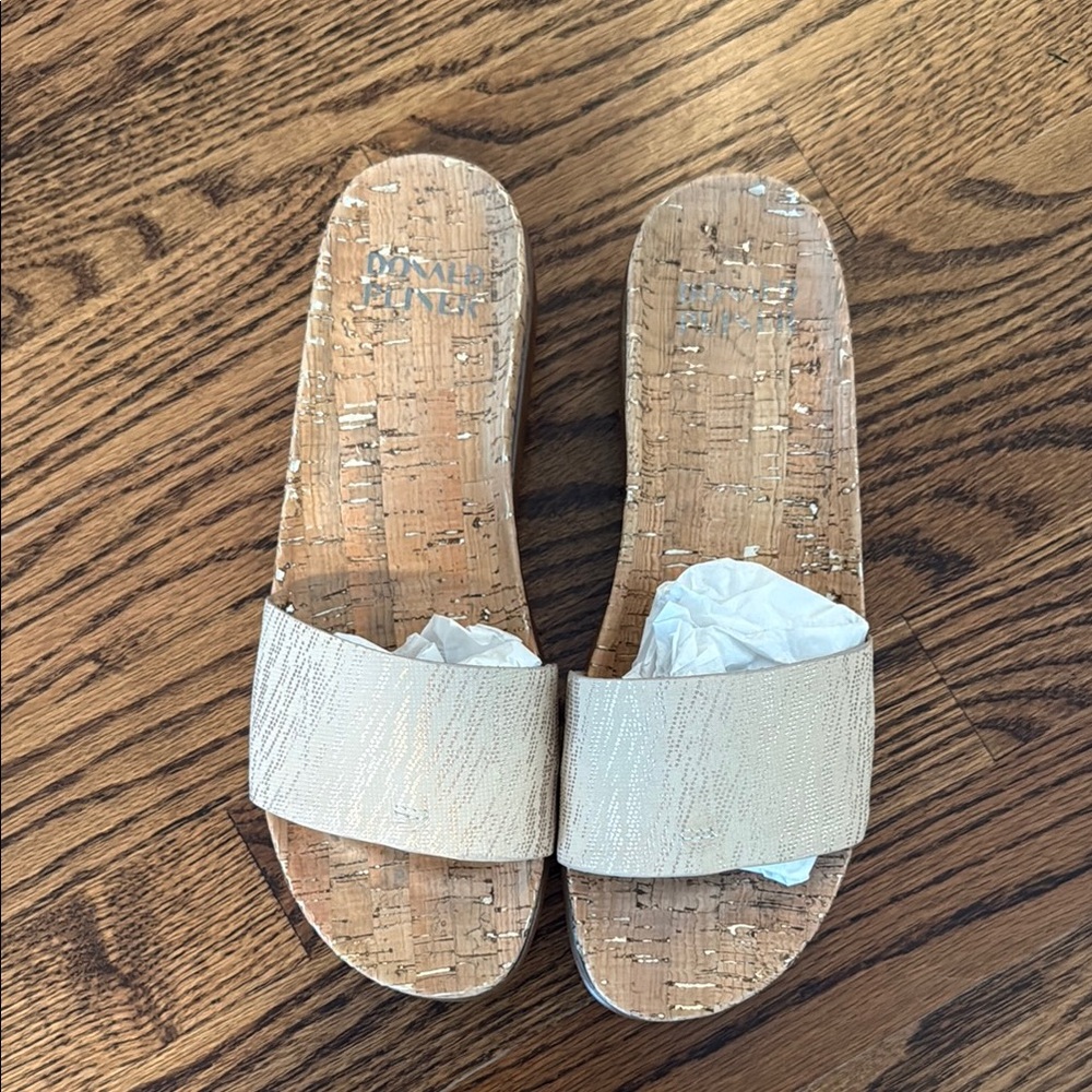 Donald J. Pliner Cream Slide Sandals